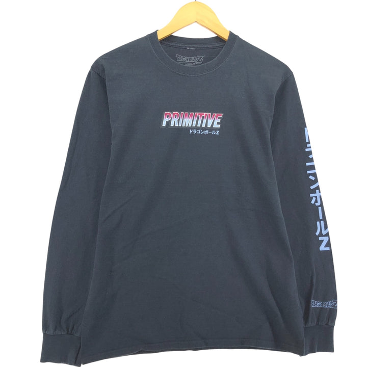 Primitive Dragon Ball Z Broly Anime Character Print Long Sleeve T-Shirt, Men's Size Medium cotton black type Vintage Second Hand