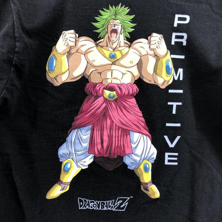 Primitive Dragon Ball Z Broly Anime Character Print Long Sleeve T-Shirt, Men's Size Medium cotton black type Vintage Second Hand