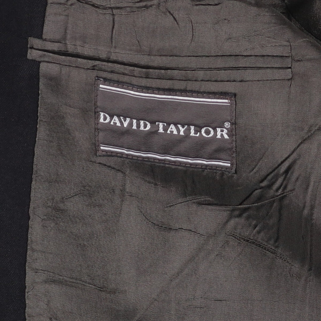 90'S DAVID TAYLOR blazer, tailored jacket, men's size M, vintage polyester black type Vintage Second Hand