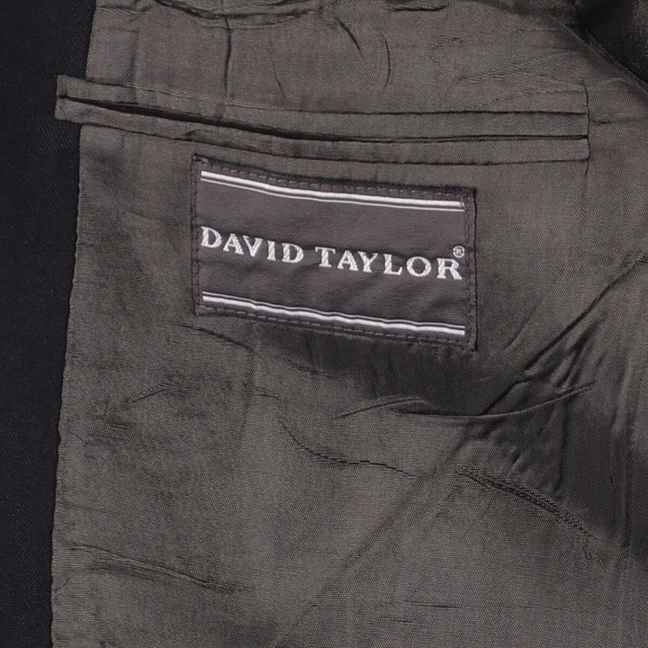 90'S DAVID TAYLOR blazer, tailored jacket, men's size M, vintage polyester black type Vintage Second Hand