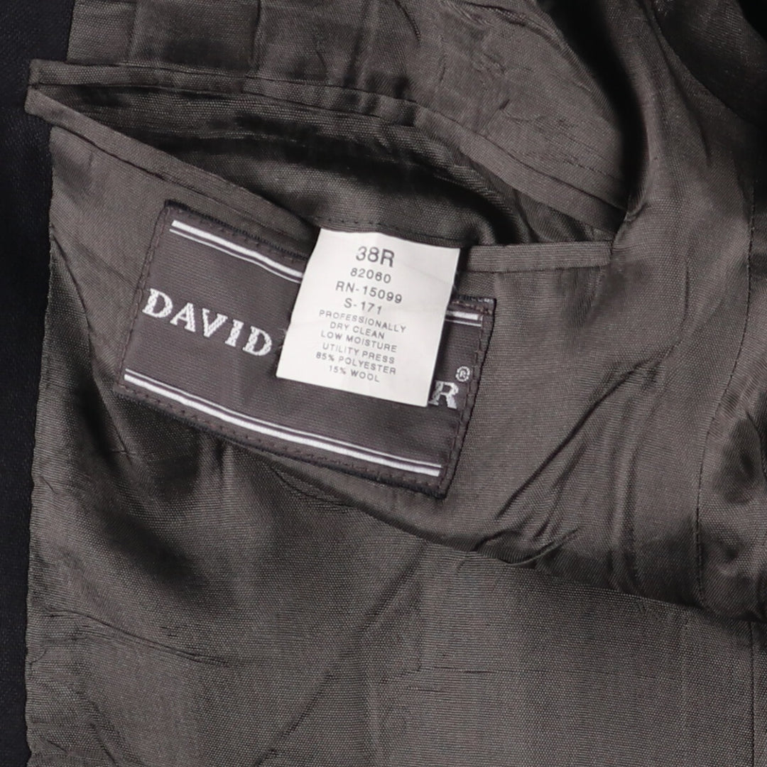90'S DAVID TAYLOR blazer, tailored jacket, men's size M, vintage polyester black type Vintage Second Hand