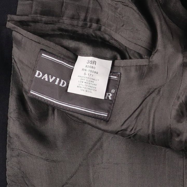 90'S DAVID TAYLOR blazer, tailored jacket, men's size M, vintage polyester black type Vintage Second Hand