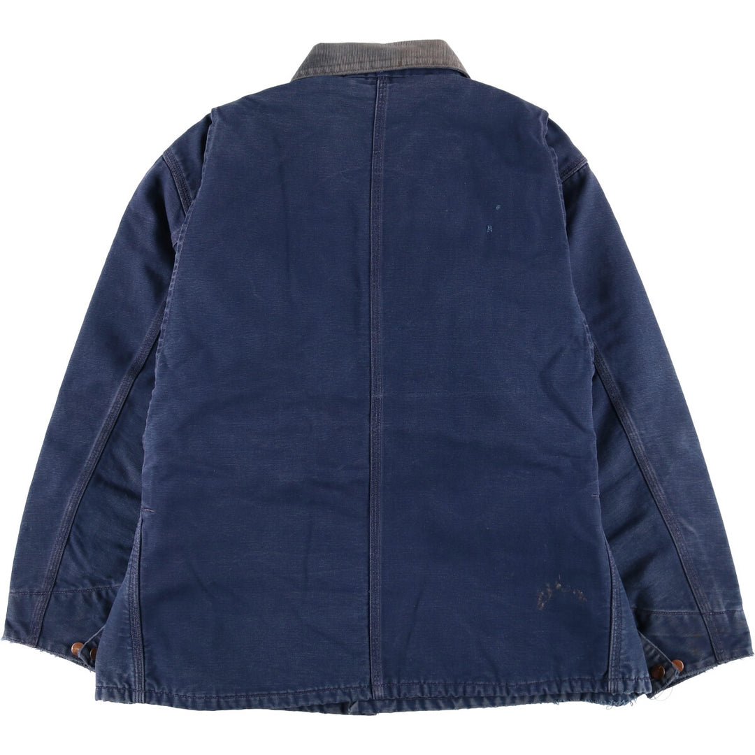 Carhartt Michigan Chore Coat Duck Coverall Men's XL Size unclear navy blue type Vintage Second Hand