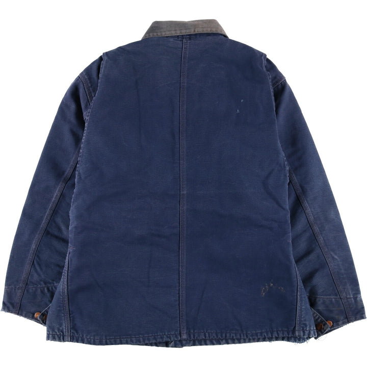 Carhartt Michigan Chore Coat Duck Coverall Men's XL Size unclear navy blue type Vintage Second Hand