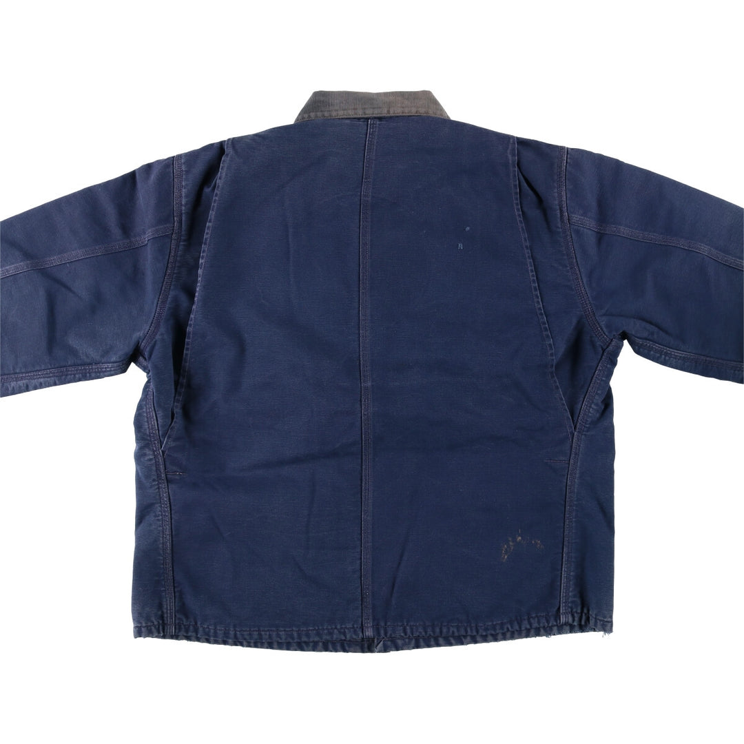 Carhartt Michigan Chore Coat Duck Coverall Men's XL Size unclear navy blue type Vintage Second Hand