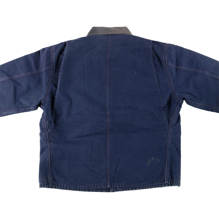 Carhartt Michigan Chore Coat Duck Coverall Men's XL Size unclear navy blue type Vintage Second Hand