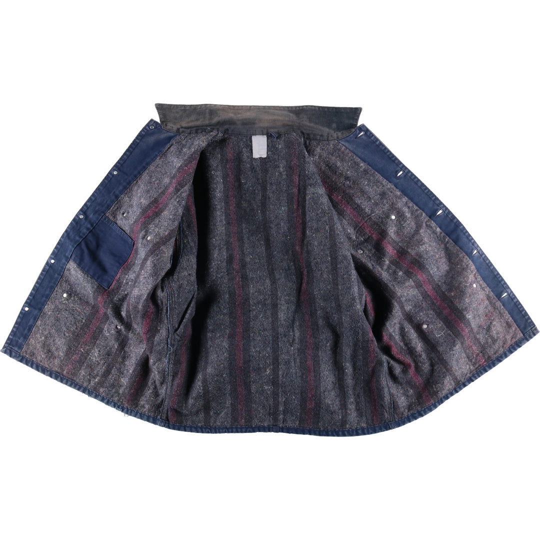 Carhartt Michigan Chore Coat Duck Coverall Men's XL Size unclear navy blue type Vintage Second Hand