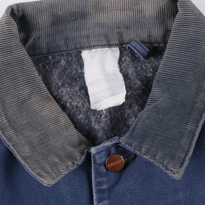 Carhartt Michigan Chore Coat Duck Coverall Men's XL Size unclear navy blue type Vintage Second Hand