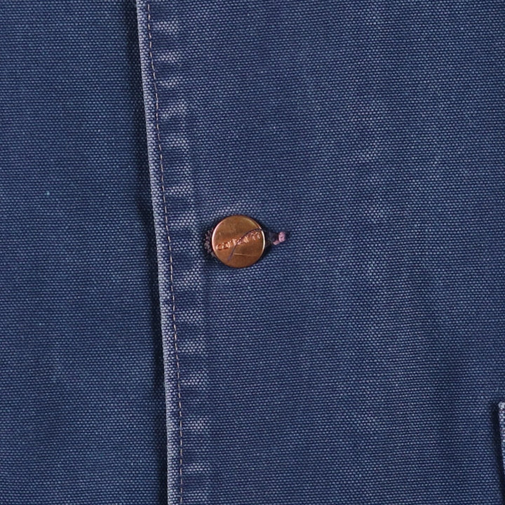 Carhartt Michigan Chore Coat Duck Coverall Men's XL Size unclear navy blue type Vintage Second Hand