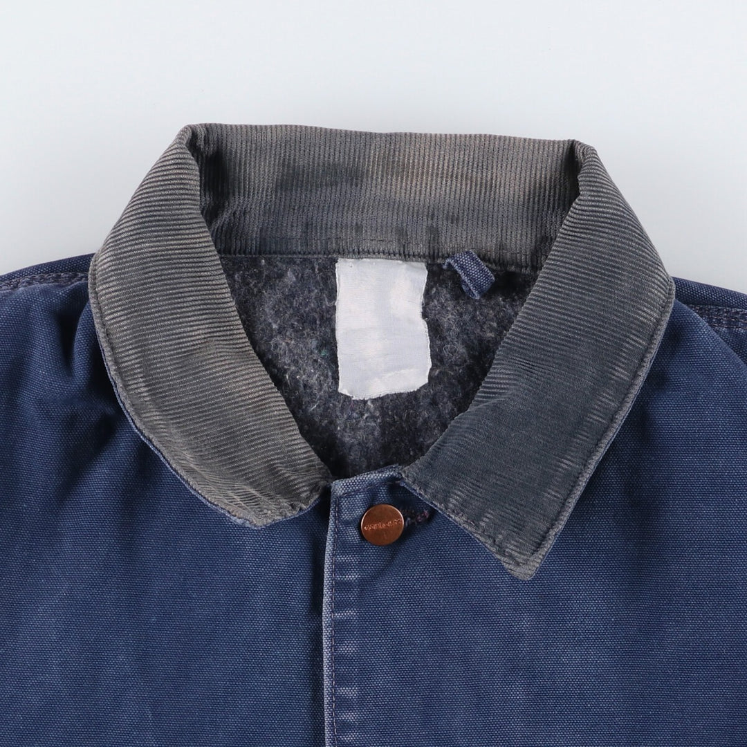 Carhartt Michigan Chore Coat Duck Coverall Men's XL Size unclear navy blue type Vintage Second Hand