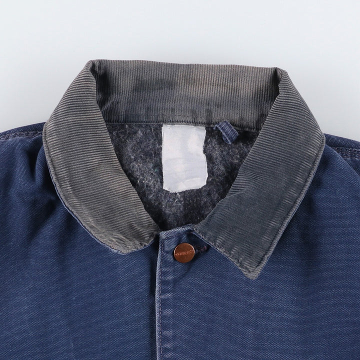 Carhartt Michigan Chore Coat Duck Coverall Men's XL Size unclear navy blue type Vintage Second Hand