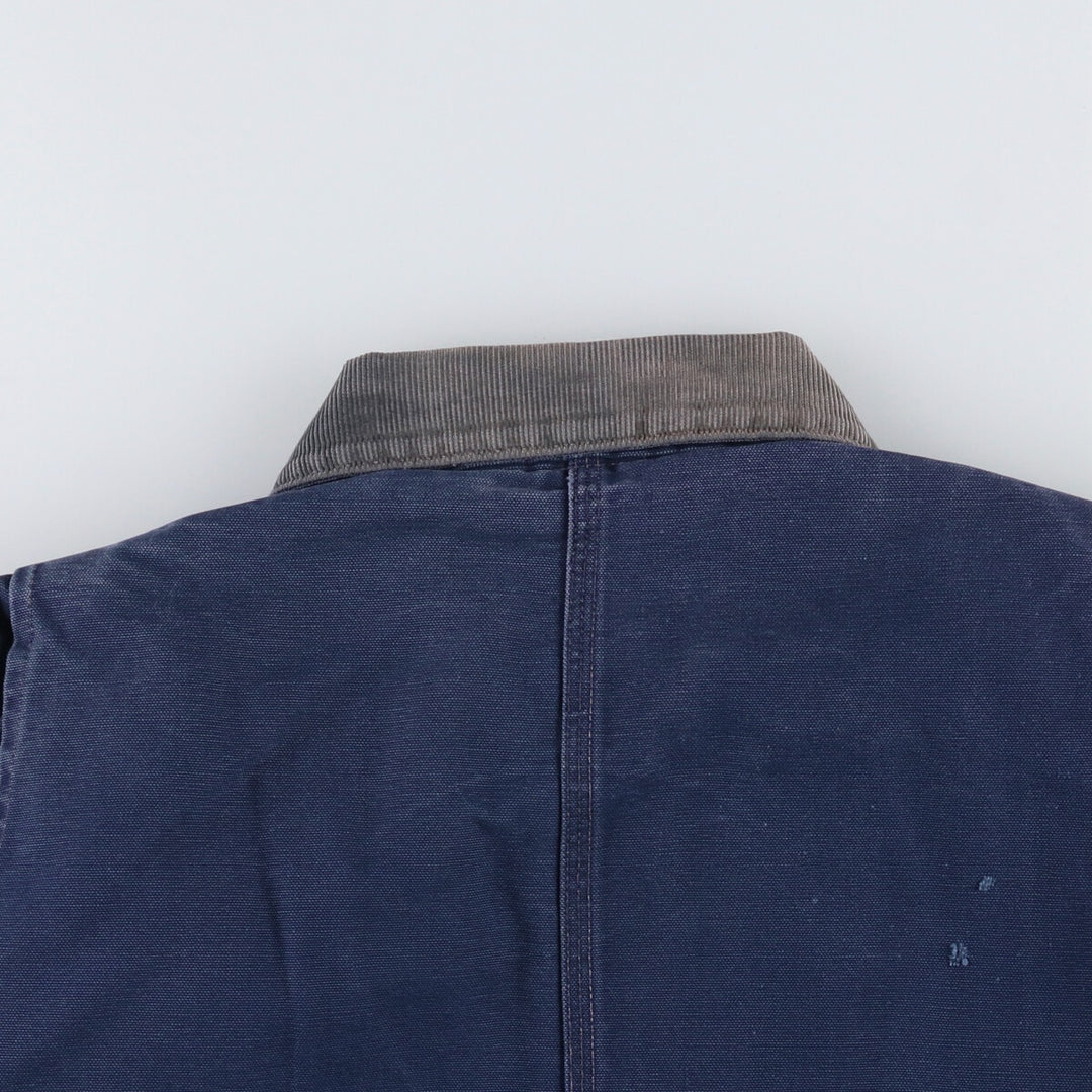 Carhartt Michigan Chore Coat Duck Coverall Men's XL Size unclear navy blue type Vintage Second Hand