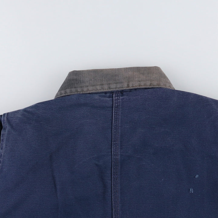 Carhartt Michigan Chore Coat Duck Coverall Men's XL Size unclear navy blue type Vintage Second Hand