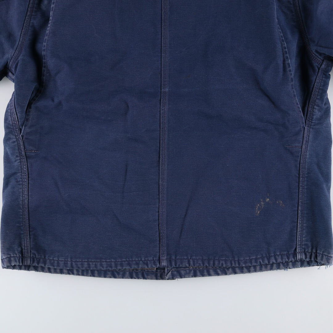 Carhartt Michigan Chore Coat Duck Coverall Men's XL Size unclear navy blue type Vintage Second Hand