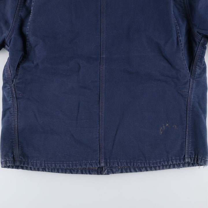 Carhartt Michigan Chore Coat Duck Coverall Men's XL Size unclear navy blue type Vintage Second Hand