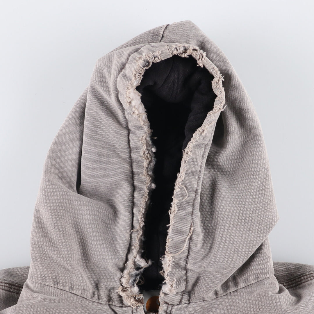 90'S Carhartt Active Jacket, Padded Duck Full-Zip Hoodie, Made in USA, Men's XL, Vintage unclear gray type Vintage Second Hand