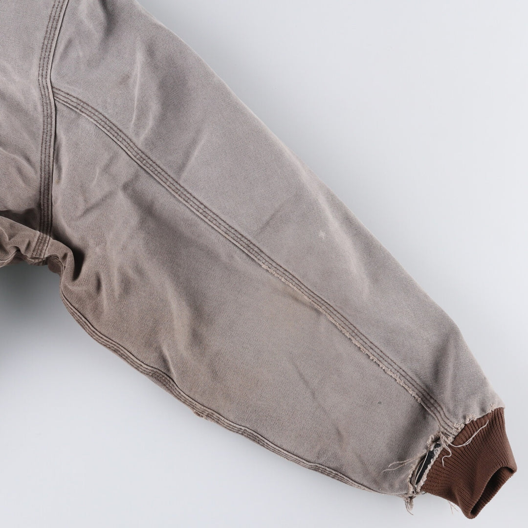 90'S Carhartt Active Jacket, Padded Duck Full-Zip Hoodie, Made in USA, Men's XL, Vintage unclear gray type Vintage Second Hand