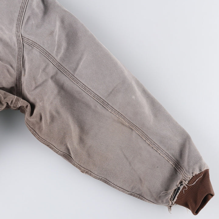 90'S Carhartt Active Jacket, Padded Duck Full-Zip Hoodie, Made in USA, Men's XL, Vintage unclear gray type Vintage Second Hand