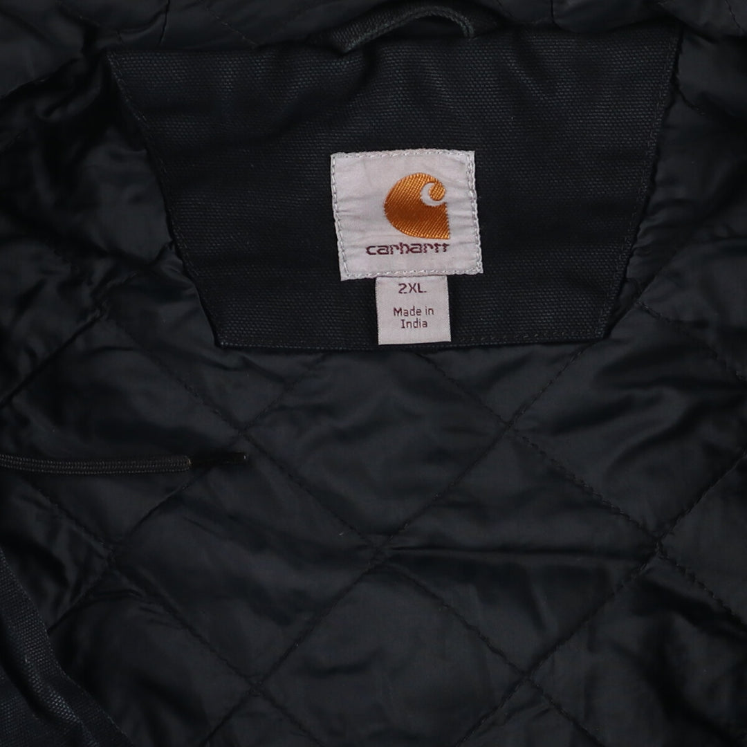 Carhartt Active Jacket Duck Full Zip Hoodie Men's XXL cotton black type Vintage Second Hand