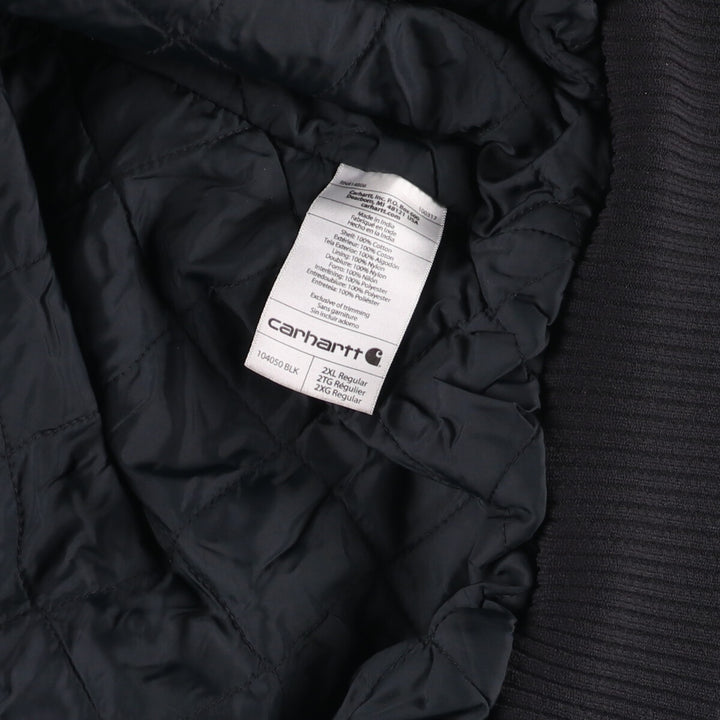 Carhartt Active Jacket Duck Full Zip Hoodie Men's XXL cotton black type Vintage Second Hand