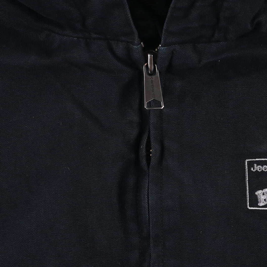 Carhartt Active Jacket Duck Full Zip Hoodie Men's XXL cotton black type Vintage Second Hand