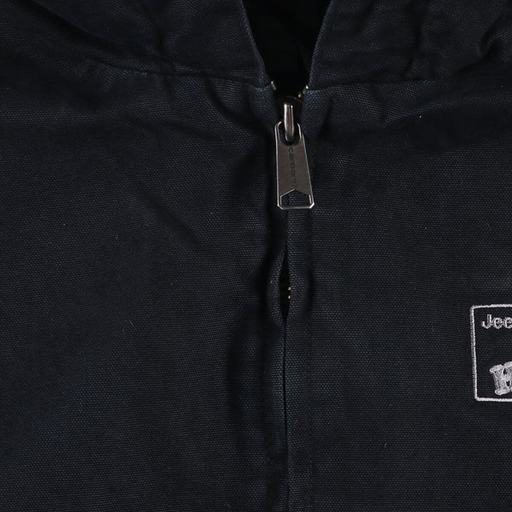 Carhartt Active Jacket Duck Full Zip Hoodie Men's XXL cotton black type Vintage Second Hand