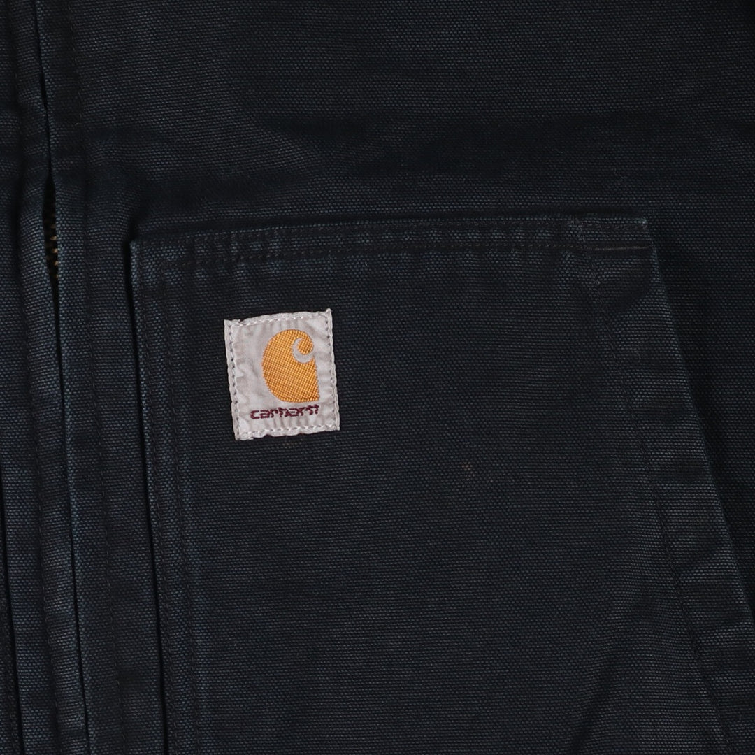 Carhartt Active Jacket Duck Full Zip Hoodie Men's XXL cotton black type Vintage Second Hand