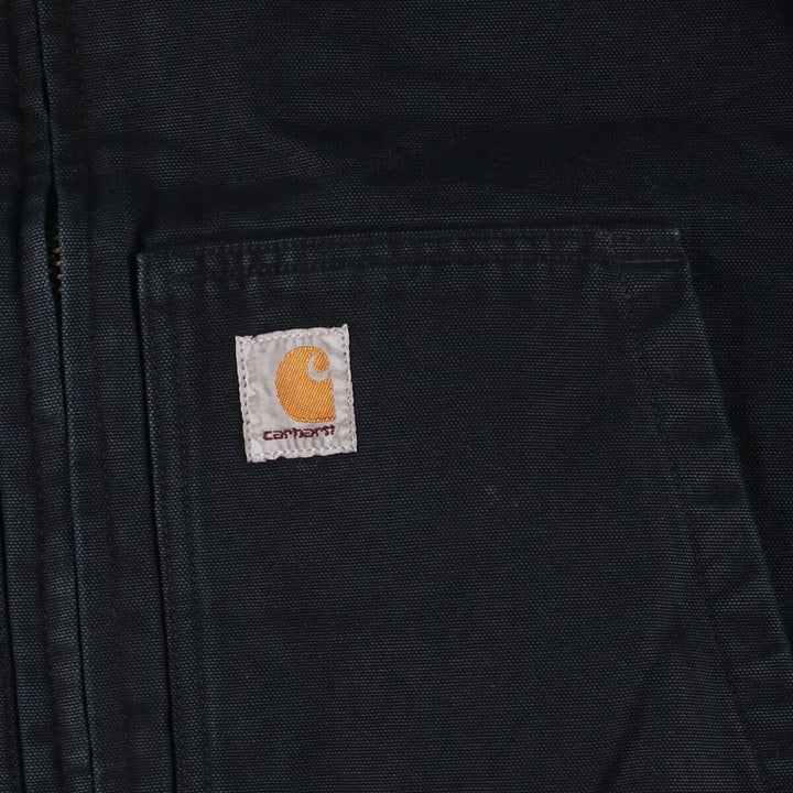 Carhartt Active Jacket Duck Full Zip Hoodie Men's XXL cotton black type Vintage Second Hand