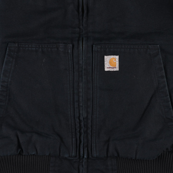 Carhartt Active Jacket Duck Full Zip Hoodie Men's XXL cotton black type Vintage Second Hand