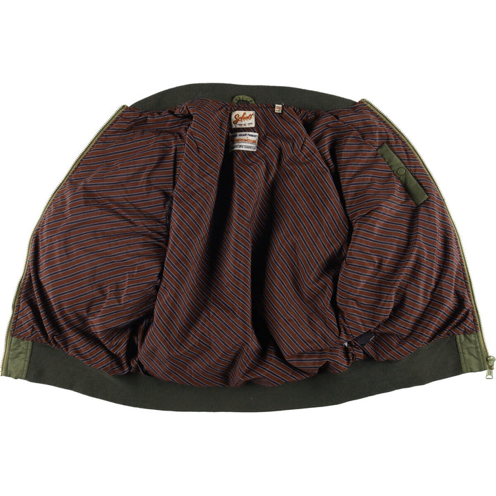 Vintage Schott American College padded military flight jacket, men's size XXL. Nylon Khaki type Vintage Second Hand