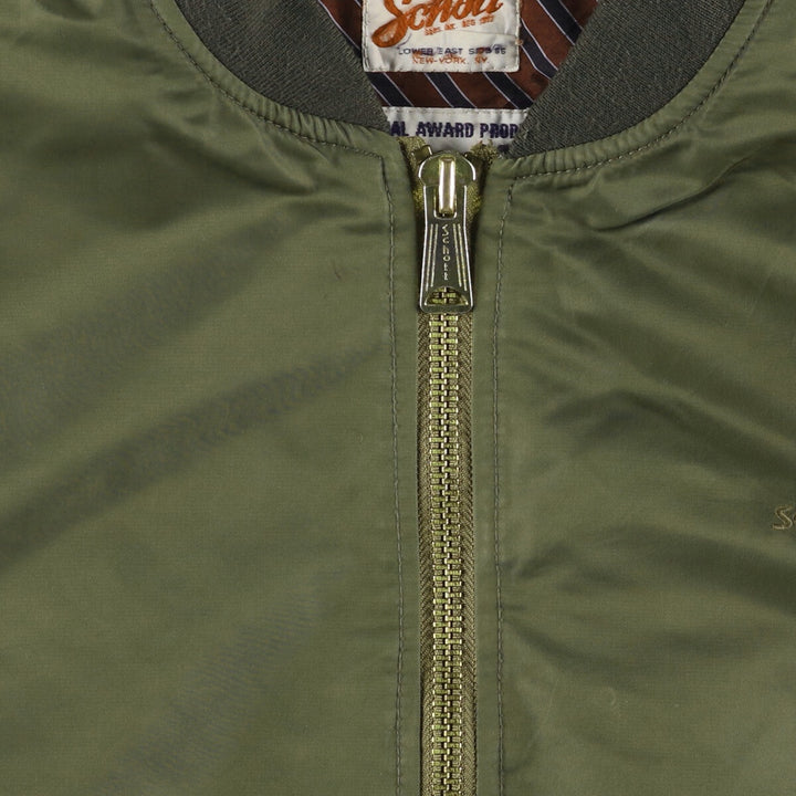 Vintage Schott American College padded military flight jacket, men's size XXL. Nylon Khaki type Vintage Second Hand