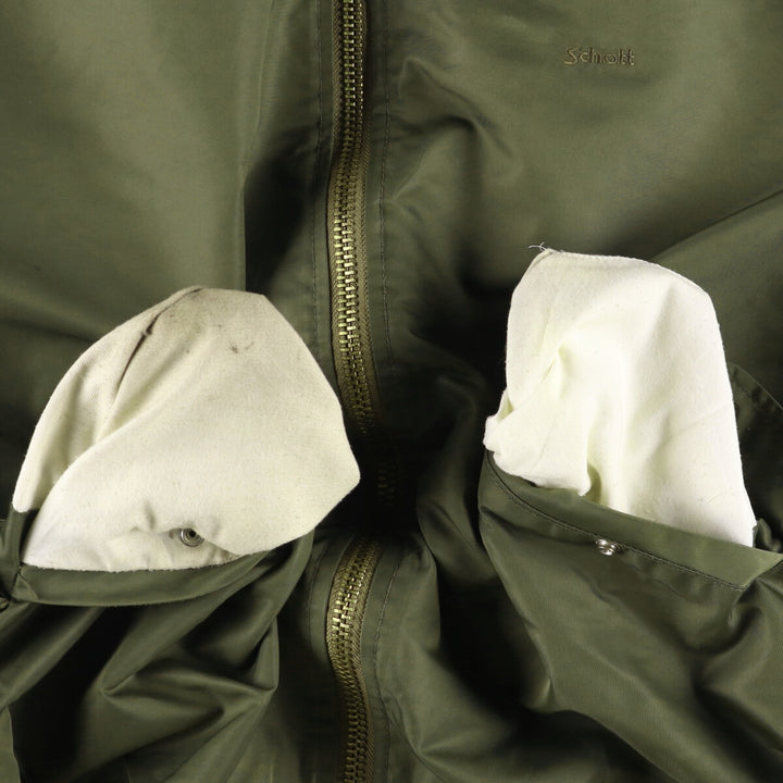 Vintage Schott American College padded military flight jacket, men's size XXL. Nylon Khaki type Vintage Second Hand
