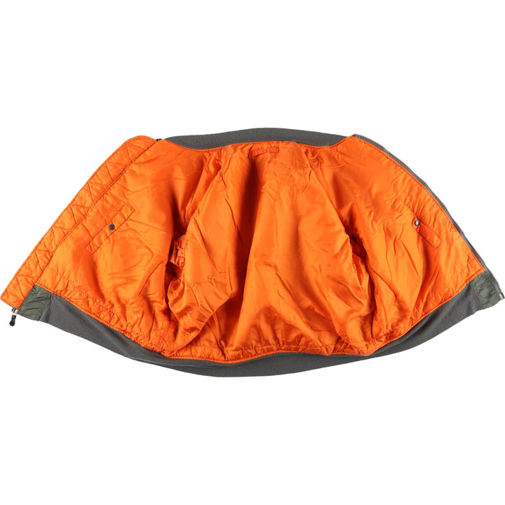 90'S civilian Alpha MA-1 style padded military flight jacket, made in the USA, men's size XXL, vintage Nylon Khaki type Vintage Second Hand