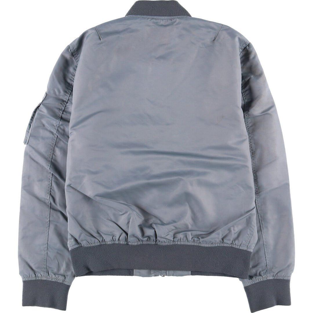 Civilian Schott MA-1 Military Flight Jacket, Men's Size Medium Nylon gray type Vintage Second Hand