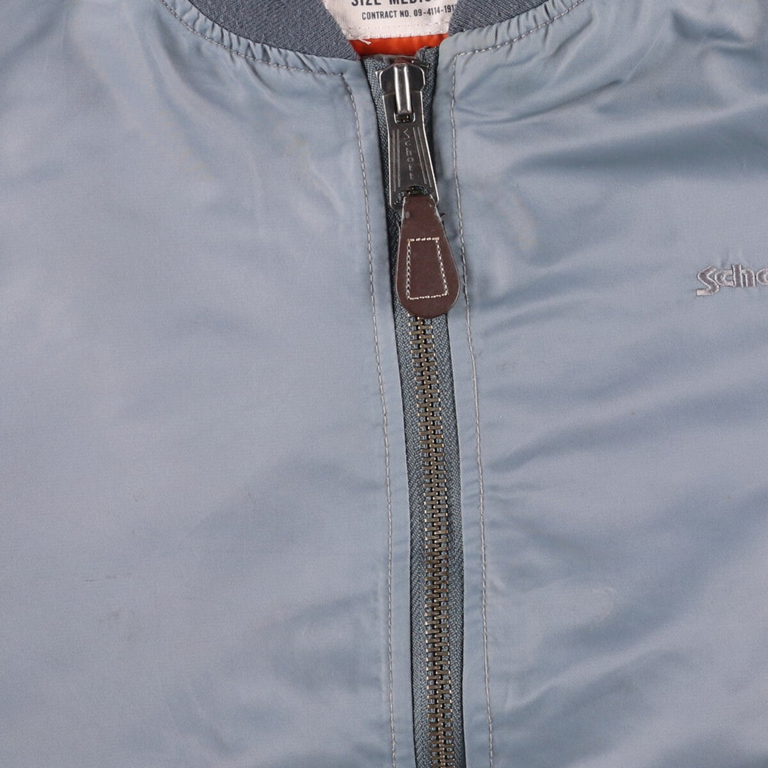 Civilian Schott MA-1 Military Flight Jacket, Men's Size Medium Nylon gray type Vintage Second Hand