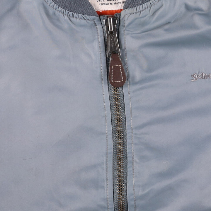 Civilian Schott MA-1 Military Flight Jacket, Men's Size Medium Nylon gray type Vintage Second Hand