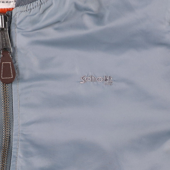 Civilian Schott MA-1 Military Flight Jacket, Men's Size Medium Nylon gray type Vintage Second Hand