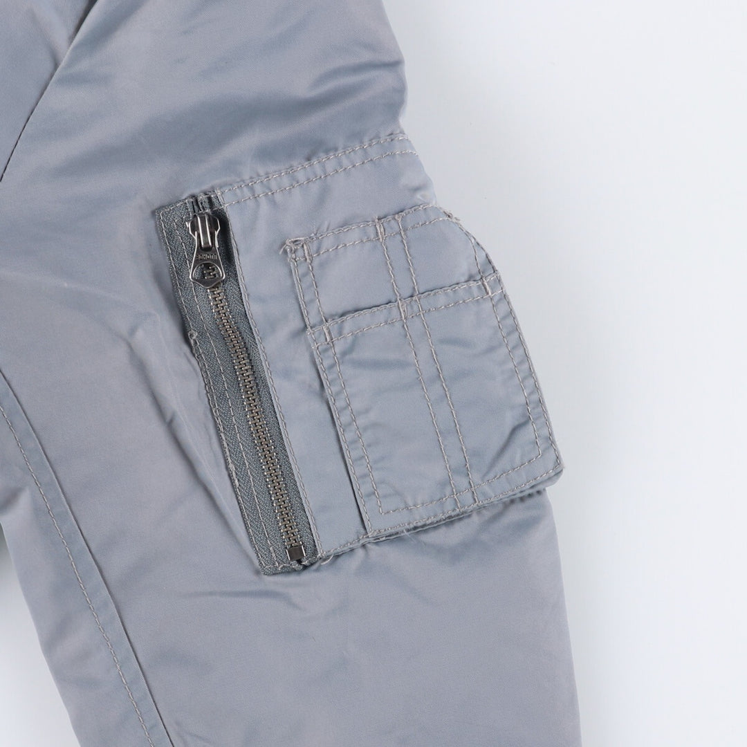 Civilian Schott MA-1 Military Flight Jacket, Men's Size Medium Nylon gray type Vintage Second Hand