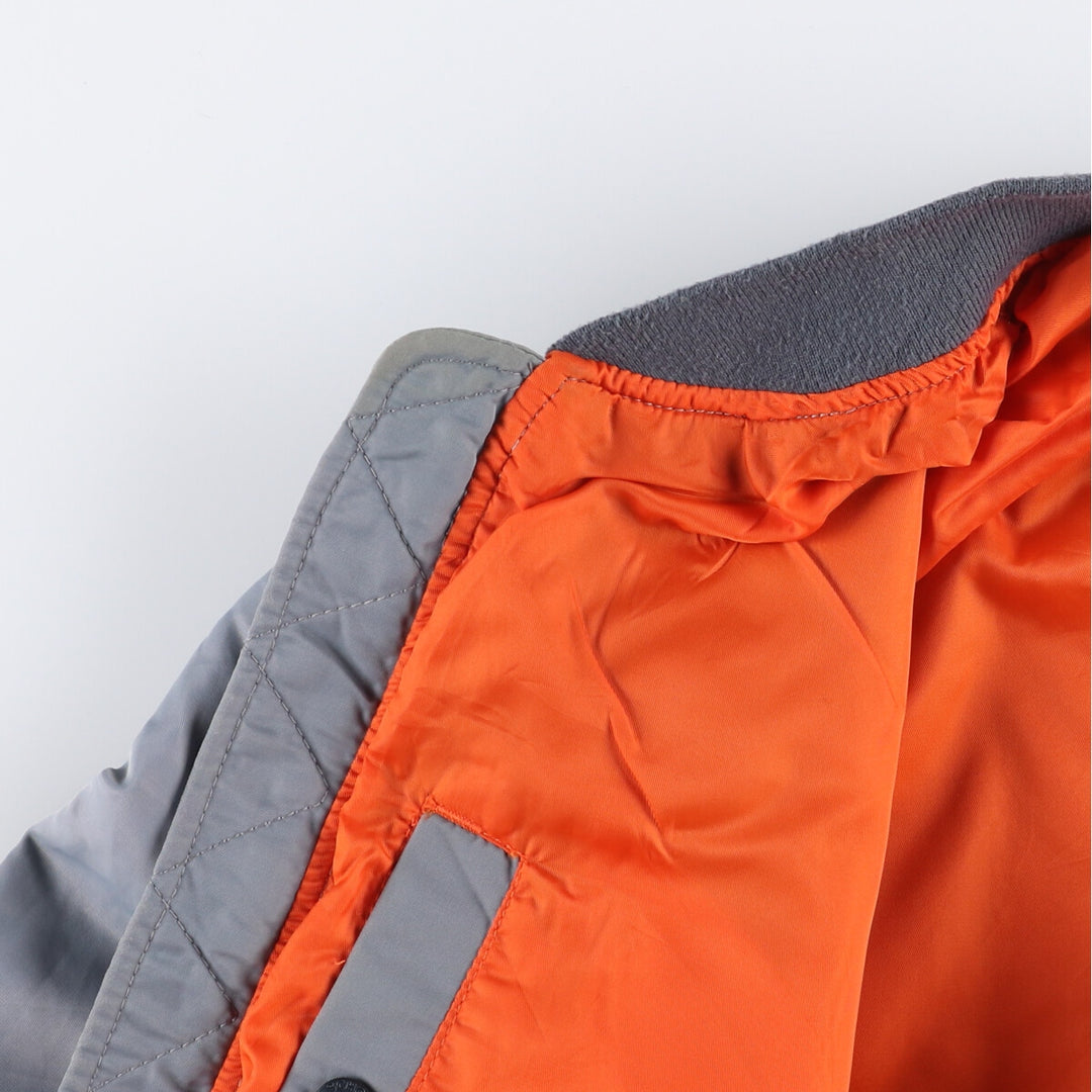 Civilian Schott MA-1 Military Flight Jacket, Men's Size Medium Nylon gray type Vintage Second Hand