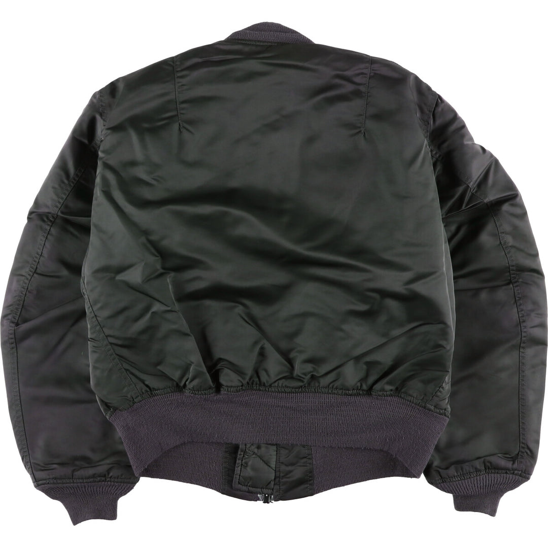 90'S civilian Alpha MA-1 style padded military flight jacket, made in the USA, men's size L, vintage Nylon Khaki type Vintage Second Hand