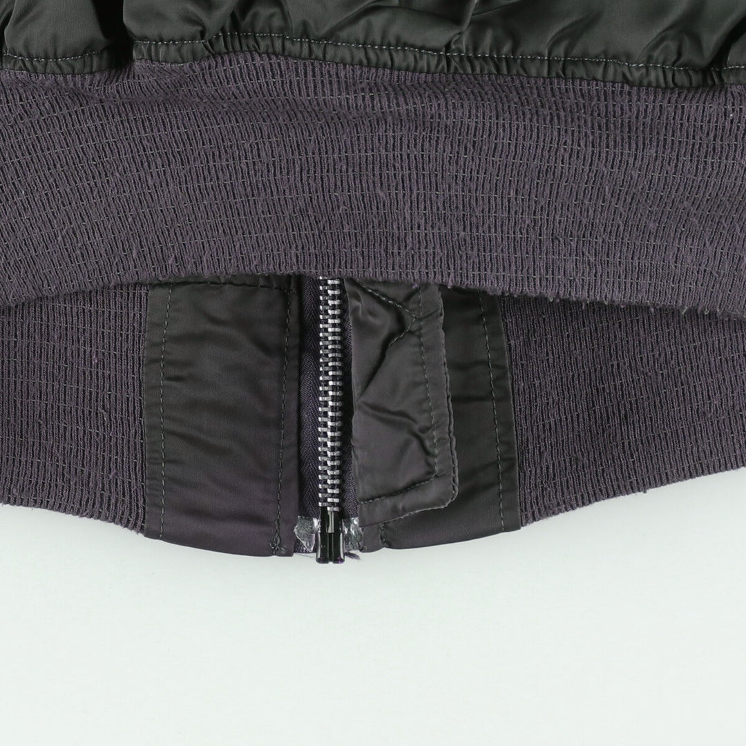 90'S civilian Alpha MA-1 style padded military flight jacket, made in the USA, men's size L, vintage Nylon Khaki type Vintage Second Hand