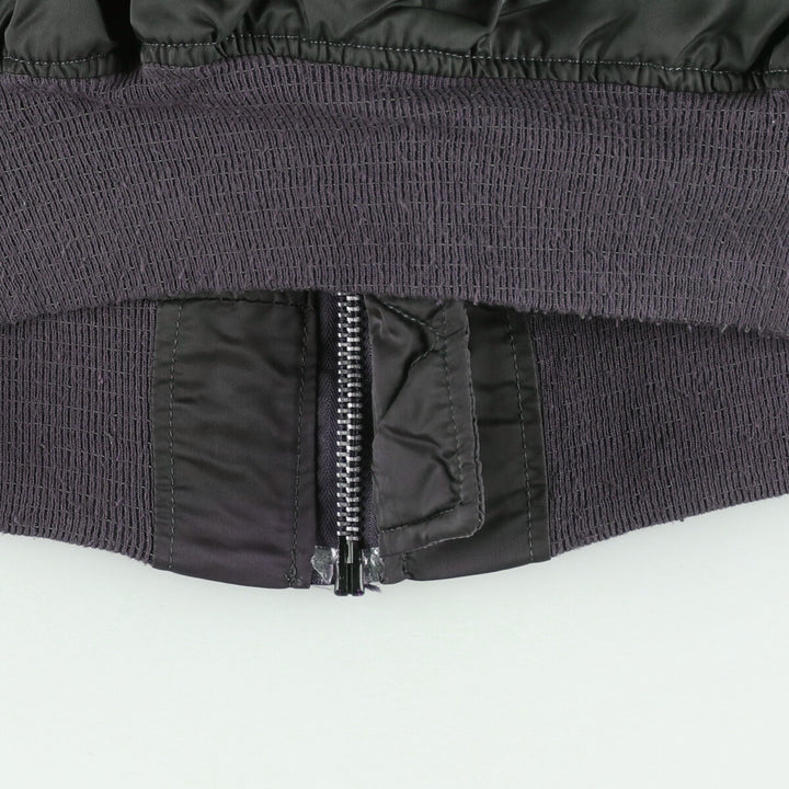 90'S civilian Alpha MA-1 style padded military flight jacket, made in the USA, men's size L, vintage Nylon Khaki type Vintage Second Hand