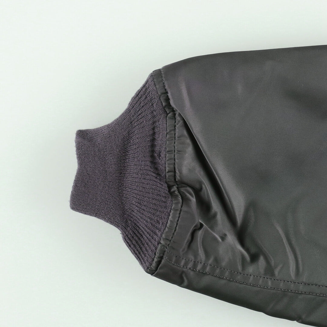 90'S civilian Alpha MA-1 style padded military flight jacket, made in the USA, men's size L, vintage Nylon Khaki type Vintage Second Hand