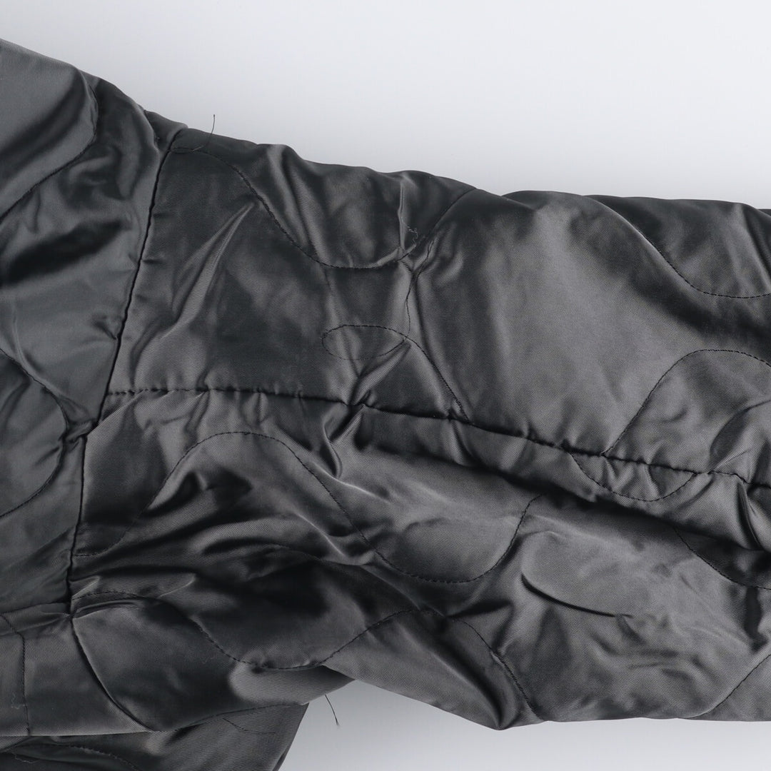 90'S civilian Alpha MA-1 style padded military flight jacket, made in the USA, men's size L, vintage Nylon Khaki type Vintage Second Hand