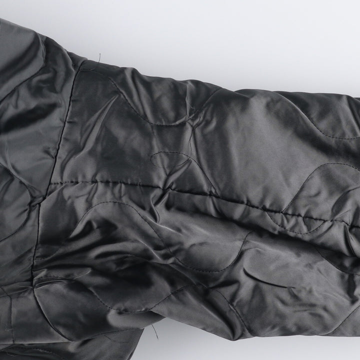 90'S civilian Alpha MA-1 style padded military flight jacket, made in the USA, men's size L, vintage Nylon Khaki type Vintage Second Hand