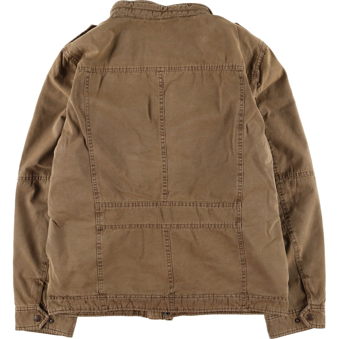 Levi's stand-collar padded military jacket, size M cotton beige type brown Vintage Second Hand