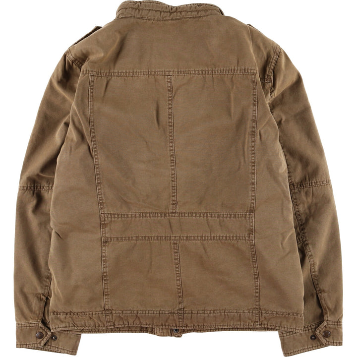 Levi's stand-collar padded military jacket, size M cotton beige type brown Vintage Second Hand