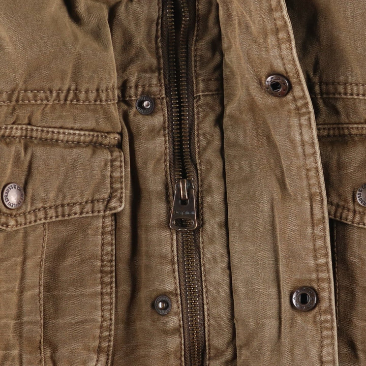 Levi's stand-collar padded military jacket, size M cotton beige type brown Vintage Second Hand