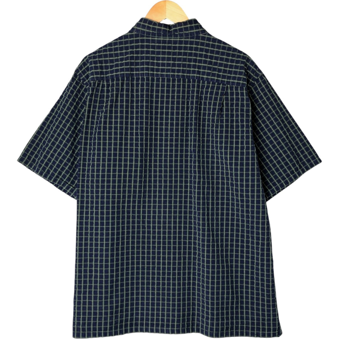 LLBean Short Sleeve Cotton Check Box Shirt, Men's Size L cotton multicolor Vintage Second Hand
