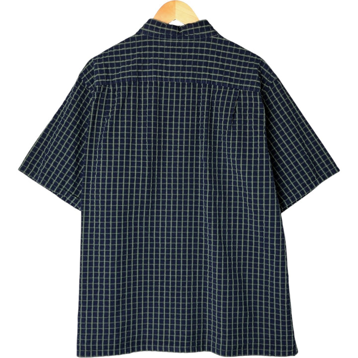 LLBean Short Sleeve Cotton Check Box Shirt, Men's Size L cotton multicolor Vintage Second Hand